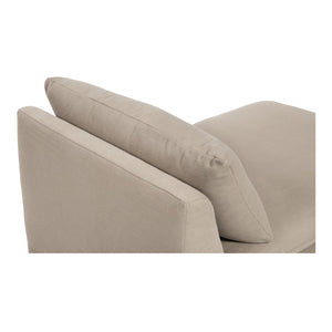 Moe's Home Estelle Chaise: Vintage-inspired Comfort With Eco-friendly Upholstery And Plush Feather Cushioning Brown Upholstery, 98% Polyester,2% Linen,Plywood Frame Zt-1044-40