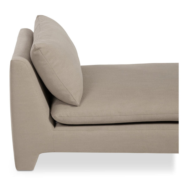 Moe's Home Estelle Chaise: Vintage-inspired Comfort With Eco-friendly Upholstery And Plush Feather Cushioning Brown Upholstery, 98% Polyester,2% Linen,Plywood Frame Zt-1044-40