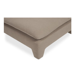 Moe's Home Estelle Chaise: Vintage-inspired Comfort With Eco-friendly Upholstery And Plush Feather Cushioning Brown Upholstery, 98% Polyester,2% Linen,Plywood Frame Zt-1044-40