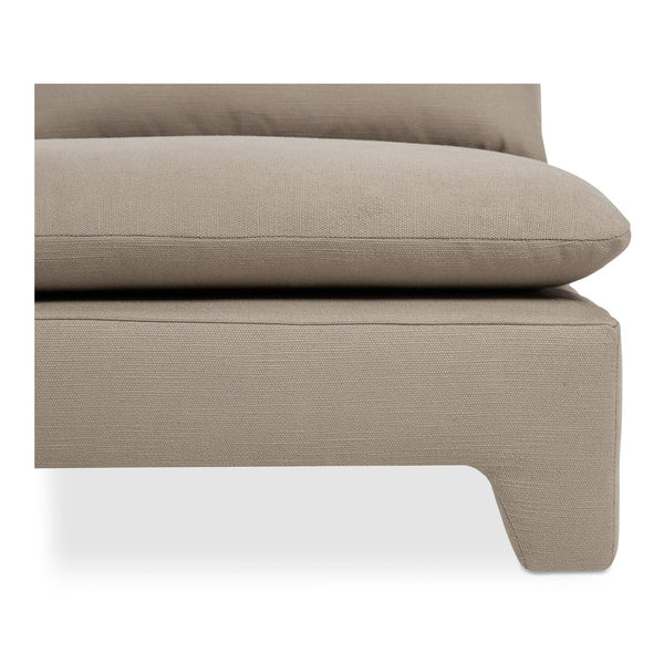 Moe's Home Estelle Chaise: Vintage-inspired Comfort With Eco-friendly Upholstery And Plush Feather Cushioning Brown Upholstery, 98% Polyester,2% Linen,Plywood Frame Zt-1044-40
