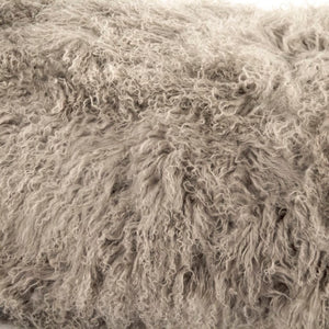 Zentique Tibetan Lamb Fur Bench with Plush Curly Upholstery, Foam Core Comfort & Sturdy Frame, 52"W x26"D ZTBP-light grey