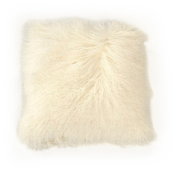 Tibetan Ivory Lamb Fur Pillow 100% lamb fur/ivory ZTLFC-ivory Zentique