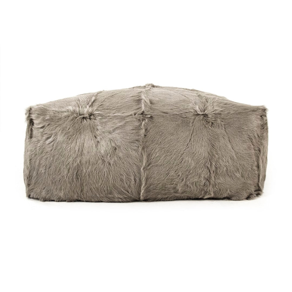 Tibetan Goat Fur Ottoman 100% goat fur/light grey ZTGP-light grey Zentique