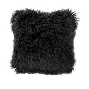 Tibetan Black Lamb Fur Pillow 100% lamb fur/black ZTLFC-black Zentique