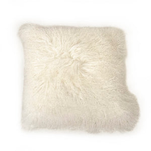 Tibetan White Lamb Fur Pillow 100% lamb fur/white ZTLFC-white Zentique