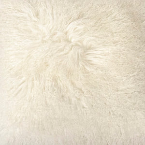 Tibetan White Lamb Fur Pillow 100% lamb fur/white ZTLFC-white Zentique