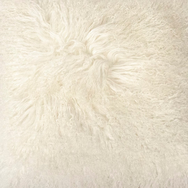 Tibetan White Lamb Fur Pillow 100% lamb fur/white ZTLFC-white Zentique