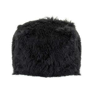 Tibetan Black Lamb Fur Pouf 100% lamb fur/black ZTLFP-black Zentique