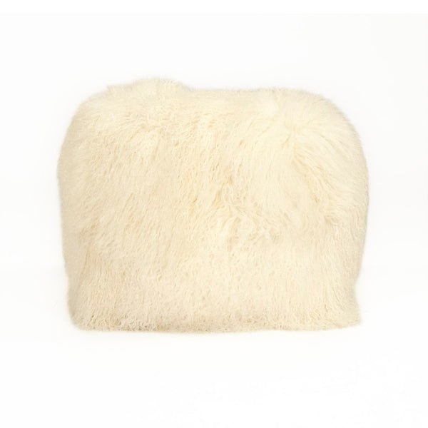 Tibetan Ivory Lamb Fur Pouf 100% lamb fur/ivory ZTLFP-ivory Zentique
