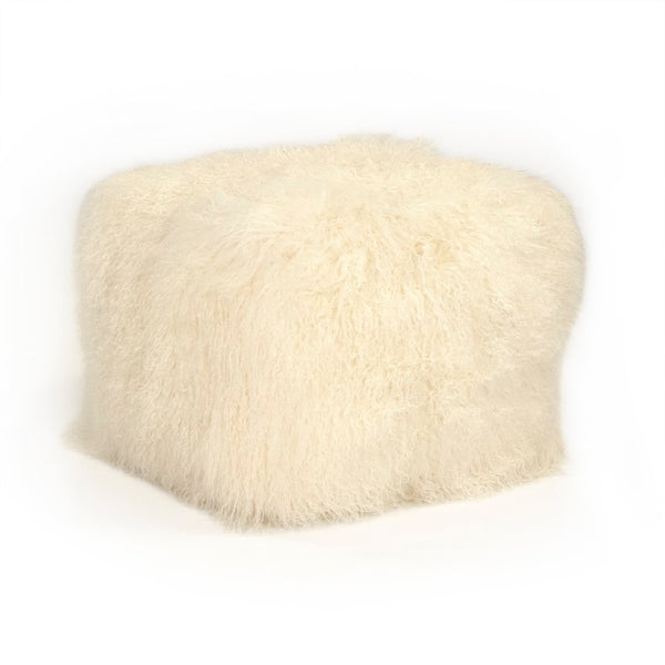 Tibetan Ivory Lamb Fur Pouf 100% lamb fur/ivory ZTLFP-ivory Zentique