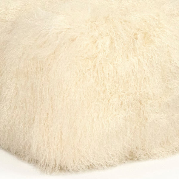 Tibetan Ivory Lamb Fur Pouf 100% lamb fur/ivory ZTLFP-ivory Zentique