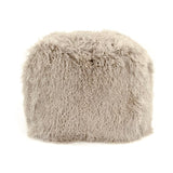 Tibetan Light Grey Lamb Fur Pouf 100% lamb fur/light grey ZTLFP-light grey Zentique