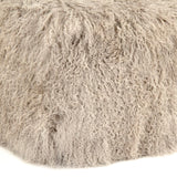 Tibetan Light Grey Lamb Fur Pouf 100% lamb fur/light grey ZTLFP-light grey Zentique