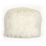 Tibetan White Lamb Fur Pouf 100% lamb fur/white ZTLFP-white Zentique