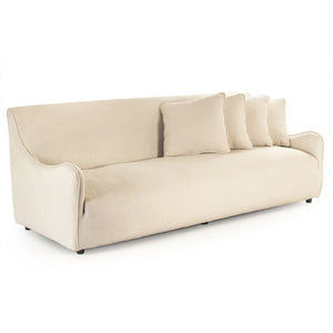 Zentique Berk Linen-Blend Sofa with Solid Wood Frame, Low-Back Modern Design for Small Spaces, Durable Comfort (98 chars) ZVD022