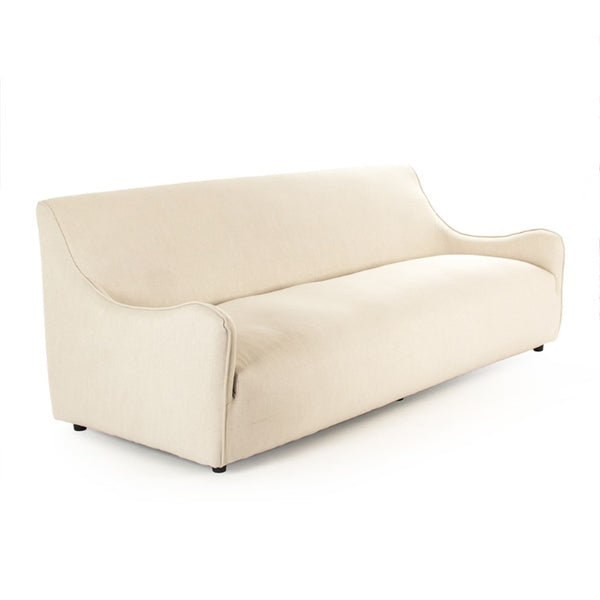 Zentique Berk Linen-Blend Sofa with Solid Wood Frame, Low-Back Modern Design for Small Spaces, Durable Comfort (98 chars) ZVD022