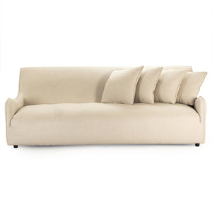 Zentique Berk Linen-Blend Sofa with Solid Wood Frame, Low-Back Modern Design for Small Spaces, Durable Comfort (98 chars) ZVD022