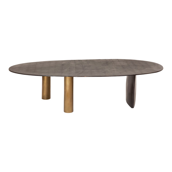 Moe's Home Nicko Coffee Table - Industrial Oval Design With Solid Aluminum Construction For Unique Living Spaces Black Aluminum Top And Legs Zy-1029-02-0