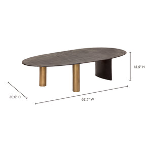 Moe's Home Nicko Coffee Table - Industrial Oval Design With Solid Aluminum Construction For Unique Living Spaces Black Aluminum Top And Legs Zy-1029-02-0