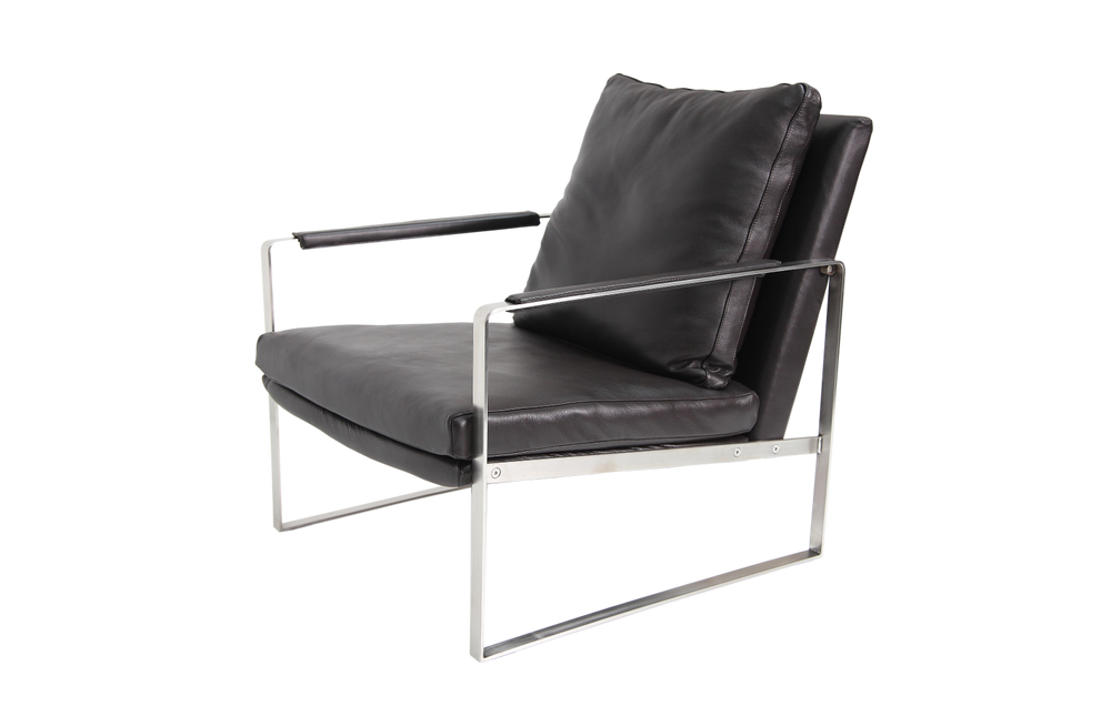 Soho Concept Zara Small Armchair With Brushed Stainless Steel Base, Leather & Wool, 10-year Guarantee, Brown   Soho-concept-dining-chair-12623