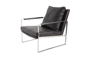 Soho Concept Zara Small Armchair With Brushed Stainless Steel Base, Leather & Wool, 10-year Guarantee, Brown Brown  Soho-concept-dining-chair-12622