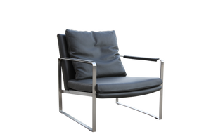 Soho Concept Zara Armchair S.Steel - Elegant Boucle Fabric & Genuine Leather, 10-year Guarantee, Dark Grey Comfort Dark Grey  Soho-concept-dining-chair-12624