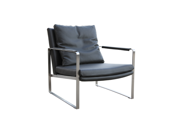 Soho Concept Zara Armchair S.Steel - Elegant Boucle Fabric & Genuine Leather, 10-year Guarantee, Dark Grey Comfort Dark Grey  Soho-concept-dining-chair-12624