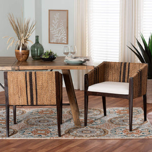 Bali & Pari Zeke Handwoven Seagrass Dining Chairs Coastal Modern Set of Two