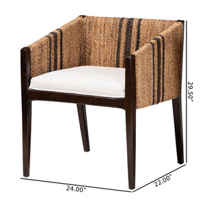 Bali & Pari Zeke Handwoven Seagrass Dining Chairs Coastal Modern Set of Two