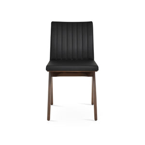 Soho Concept Zeyno Fino Wood Dining Chair - Durable Leatherette, Natural Or Walnut Finish, 2-year Warranty! Black,Walnut  Soho-concept-dining-chair-06447