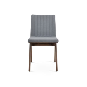 Soho Concept Zeyno Fino Wood Dining Chair - Stylish Upholstered Seat In Boucle, Velvet & Nubuck - 10-year Warranty Grey,Walnut  Soho-concept-dining-chair-06448
