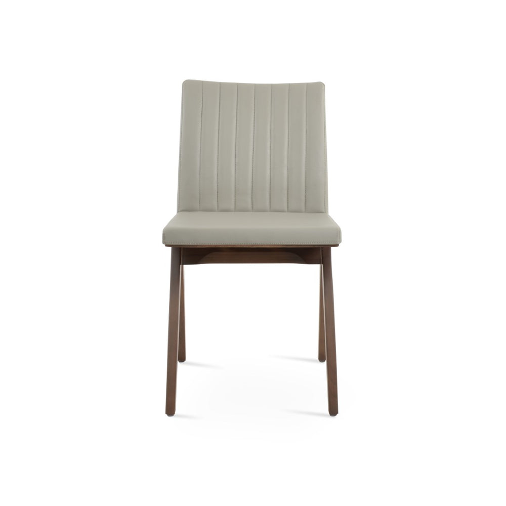 Soho Concept Zeyno Fino Wood Dining Chair - Durable Leatherette, Natural Or Walnut Finish, 2-year Warranty! Light Grey,Walnut  Soho-concept-dining-chair-06449