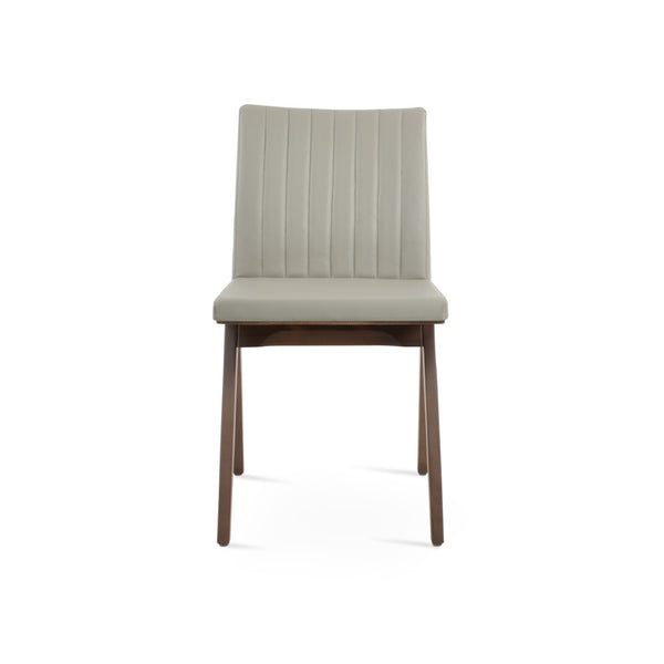 Soho Concept Zeyno Fino Wood Dining Chair - Durable Leatherette, Natural Or Walnut Finish, 2-year Warranty! Light Grey,Walnut  Soho-concept-dining-chair-06449