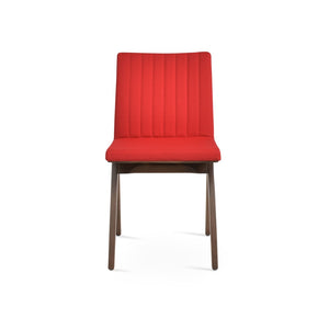 Soho Concept Zeyno Fino Wood Dining Chair - Stylish Camira Era Fabric, Durable 10-year Guarantee, Walnut Finish Red,Walnut  Soho-concept-dining-chair-06450
