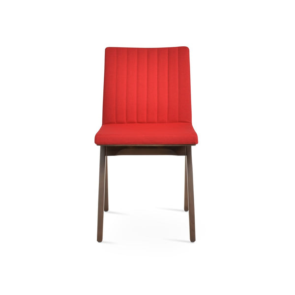 Soho Concept Zeyno Fino Wood Dining Chair - Stylish Camira Era Fabric, Durable 10-year Guarantee, Walnut Finish Red,Walnut  Soho-concept-dining-chair-06450