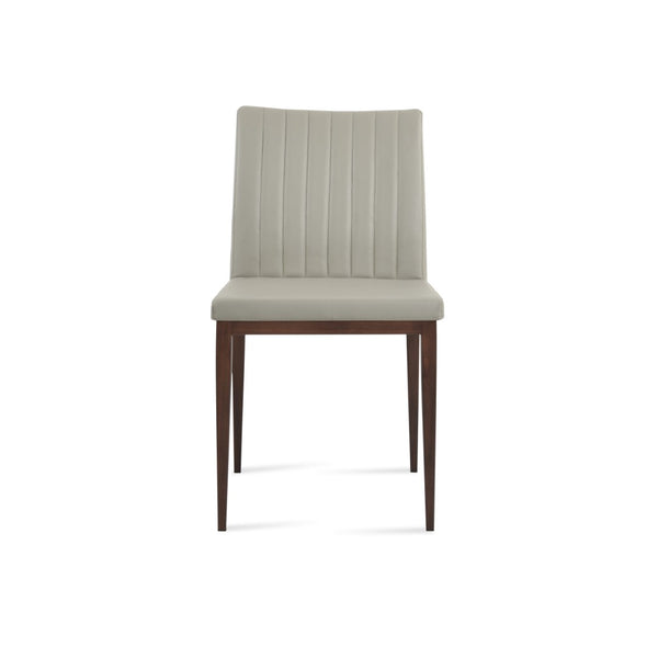 Soho Concept Zeyno Mw Dining Chair - Sturdy Leatherette Seat With 2-year Guarantee, Perfect For Home & Office Walnut,Light Grey  Soho-concept-dining-chair-06484