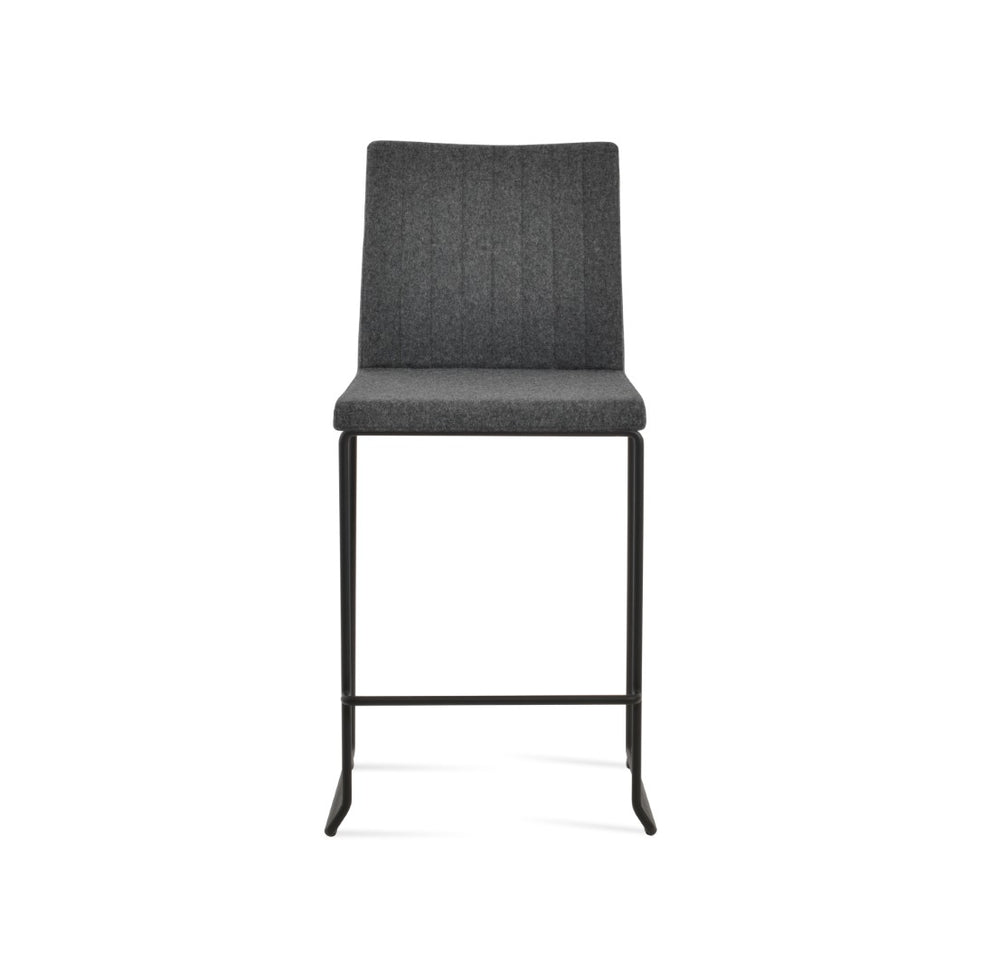 Soho Concept Zeyno Wire Stackable Chair – Stylish Barstool & Counterstool With 10-year Guarantee In Wool Fabric Black,Dark Grey  Soho-concept-dining-chair-07328