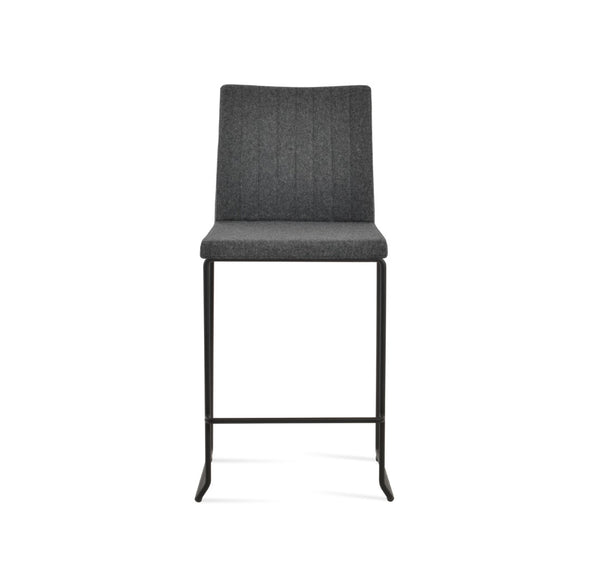 Soho Concept Zeyno Wire Stackable Chair – Stylish Barstool & Counterstool With 10-year Guarantee In Wool Fabric Black,Dark Grey  Soho-concept-dining-chair-07328