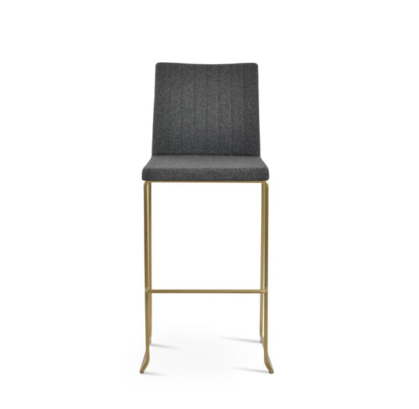 Soho Concept Zeyno Wire Stackable Dining Chair With Soft Leatherette Upholstery & 2-year Guarantee, Grey Finish Brass,Dark Grey  Soho-concept-dining-chair-06522