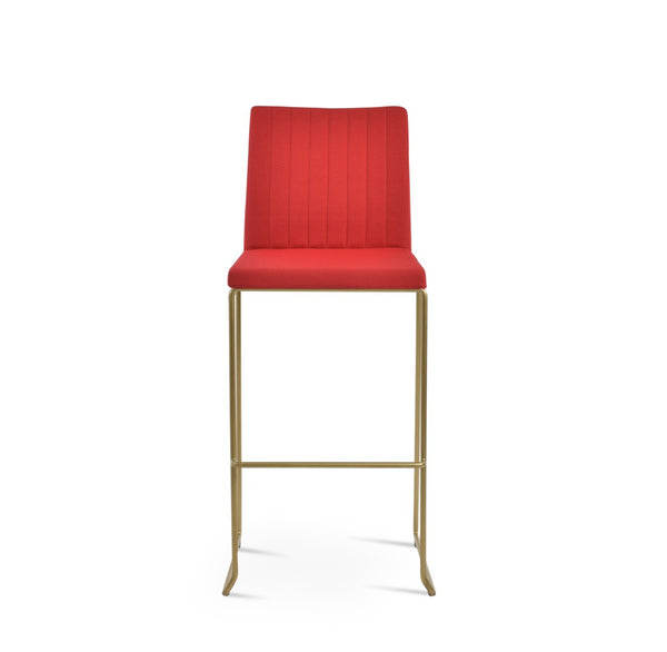 Soho Concept Zeyno Wire Stackable Dining Chair With Soft Leatherette Upholstery & 2-year Guarantee, Grey Finish Brass,Red  Soho-concept-dining-chair-06524