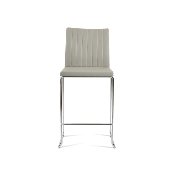 Soho Concept Zeyno Stackable Wire Barstools & Counterstools - Stylish Leatherette Finish With 2-year Guarantee Chrome,Light Grey  Soho-concept-dining-chair-07337