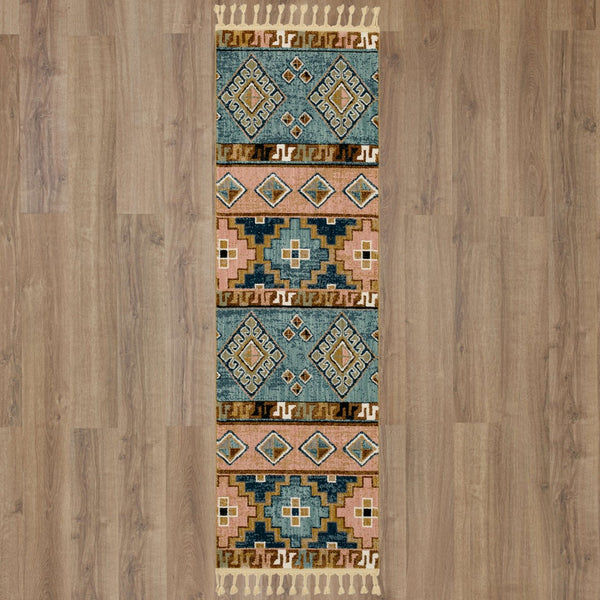 Karastan Rugs Rendition by Stacy Garcia Home Zula Machine Woven Triexta Modern/Contemporary Area Rug Robin's Egg Blue 2' 4" x 7' 10"