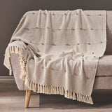 Christopher Knight Home® Textured Cotton Throw Blanket for Year-Round Comfort & Style in Natural and Gray