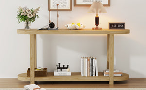 English Elm U_Style Modern Minimalist Ash Veneer Console Table - Chic Entryway, Hallway, And Living Room Accent N711P241273O-GIGA