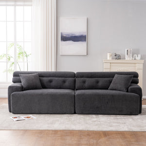 English Elm LY-029 Modular Gray Compression Sofa — 4-Seater L-Shaped Chenille, High-Density Foam, Elegant Comfort W2231S00021