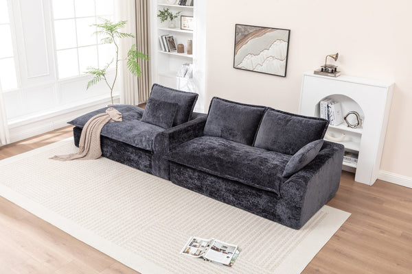 English Elm 103" Cloud Sectional Couch - Modern L-Shape Chaise Sofa With Compressed Memory Foam & No Assembly! W1170S00042