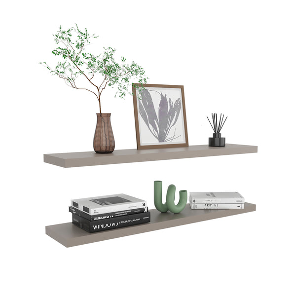 English Elm Ecco 47 Inch Floating Wall Shelves Set of 2 with Concealed Brackets for Any Room B070P234346