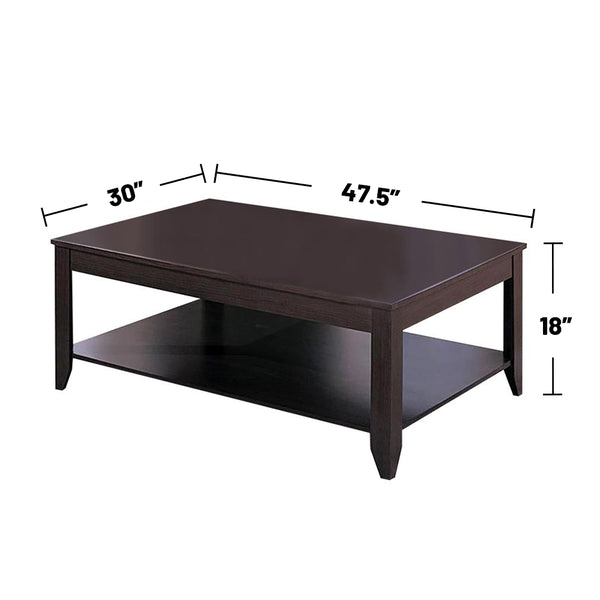 English Elm 3-Piece Contemporary Coffee Table Set In Cappuccino With Storage, Easy Assembly & Modern Design B016P370564