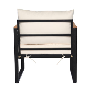 English Elm Christopher Knight Home® - Outdoor 4-Piece Acacia Wood & Metal Patio Sofa Set - Stylish, Weather-Resistant Comfort For Your Space N757S438856B