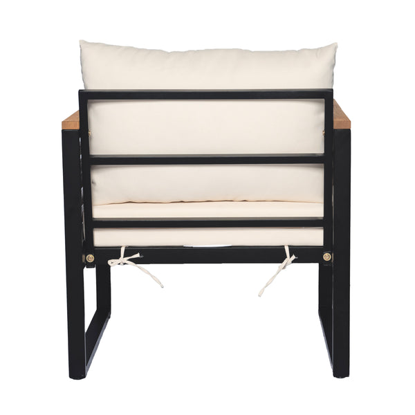 English Elm Christopher Knight Home® - Outdoor 4-Piece Acacia Wood & Metal Patio Sofa Set - Stylish, Weather-Resistant Comfort For Your Space N757S438856B